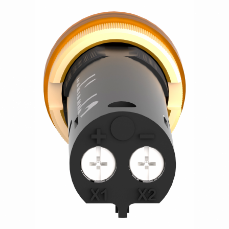 Harmony XVLA - voyant rond Ø12 - IP40 - jaune orangé - DEL intégrée - 12V-bornes