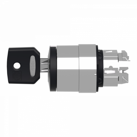 Harmony XB4 - tête bouton tournant à clé 455 - Ø22 - 3 pos fix - retr C