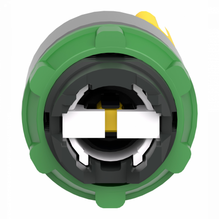 Harmony XB5 - tête de bouton tournant - Ø22 - col grise - 2 posit fixes - jaune