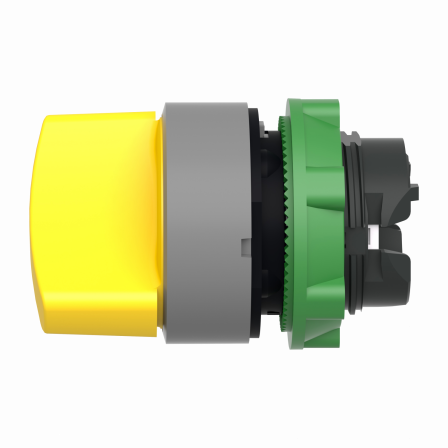 Harmony XB5 - tête de bouton tournant - Ø22 - col grise - 2 posit fixes - jaune