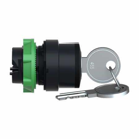 Harmony XB5 - tête bouton tournant à clé 455 - Ø22 - 2 pos fix - retr G