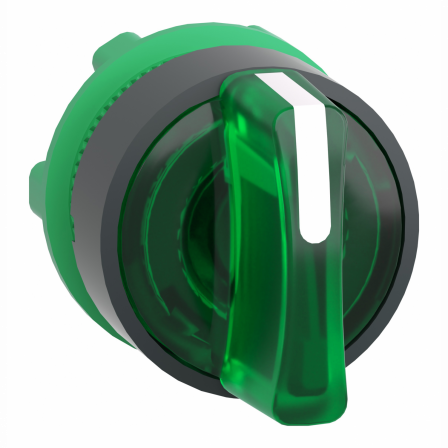 Harmony XB5 - tête bouton à manette lumineux - Ø22 - 3 pos fix - vert