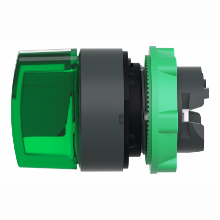 Harmony XB5 - tête bouton à manette lumineux - Ø22 - 3 pos fix - vert