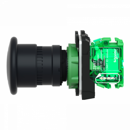 Harmony émetteur sans pile & sans fil tête plastique Ø22 coup de poing Ø40 noir