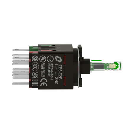 Harmony ZB6 - corps pour bouton lumineux - Ø16mm - DEL intégrée - verte - 1O+1F