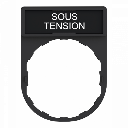 Harmony - porte-étiquette 30x40 + étiquette 'SOUS TENSION' 8x27 - blanc/noir