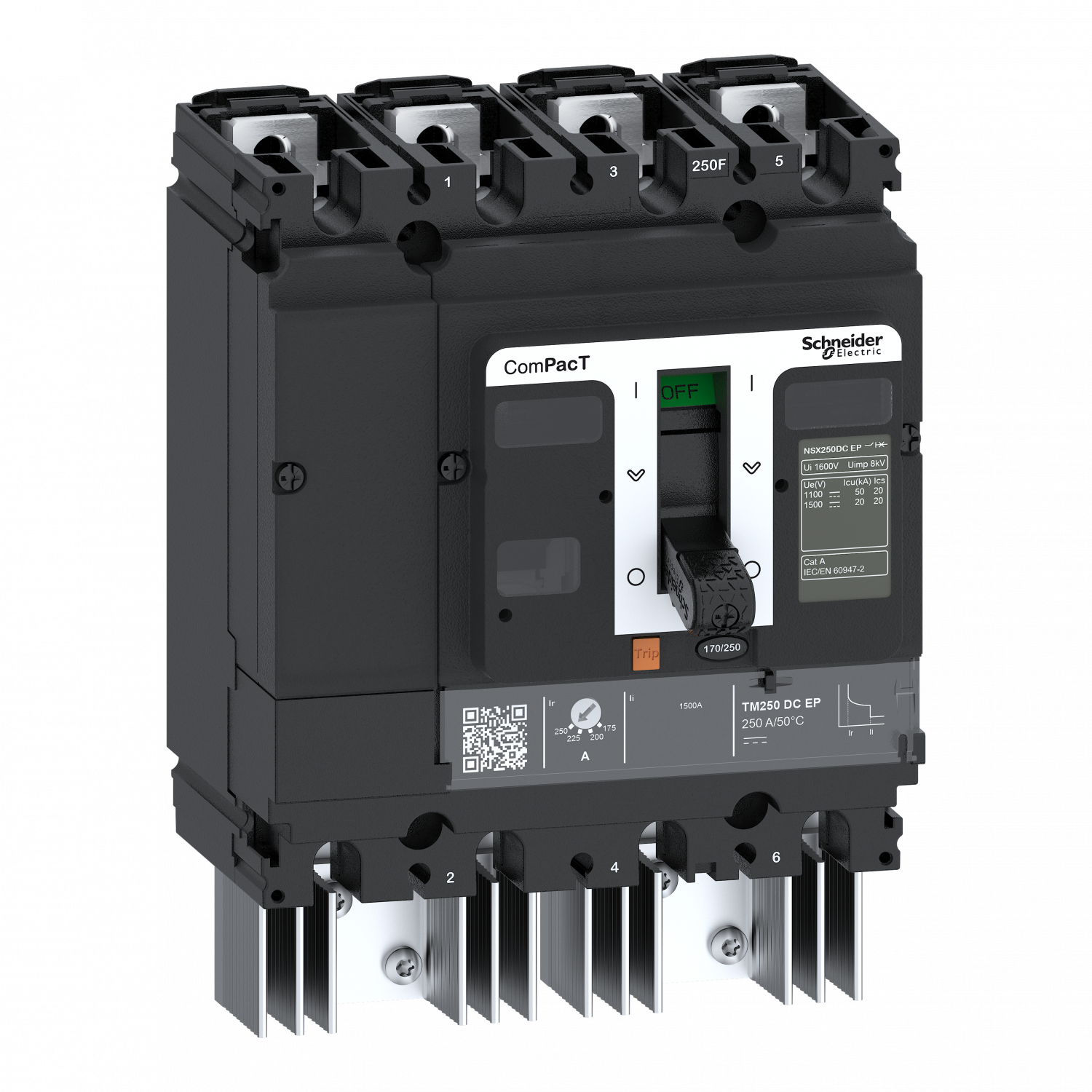 ComPacT NSX250 DC EP - Disjoncteur - TM-DC EP 100A - 4P4D - 50kA - montage fixe