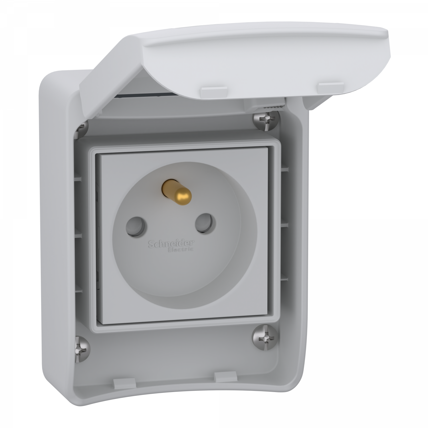 Mureva socle prise de courant à vis FR 2P+T 65x85mm 10/16A 250V IP65