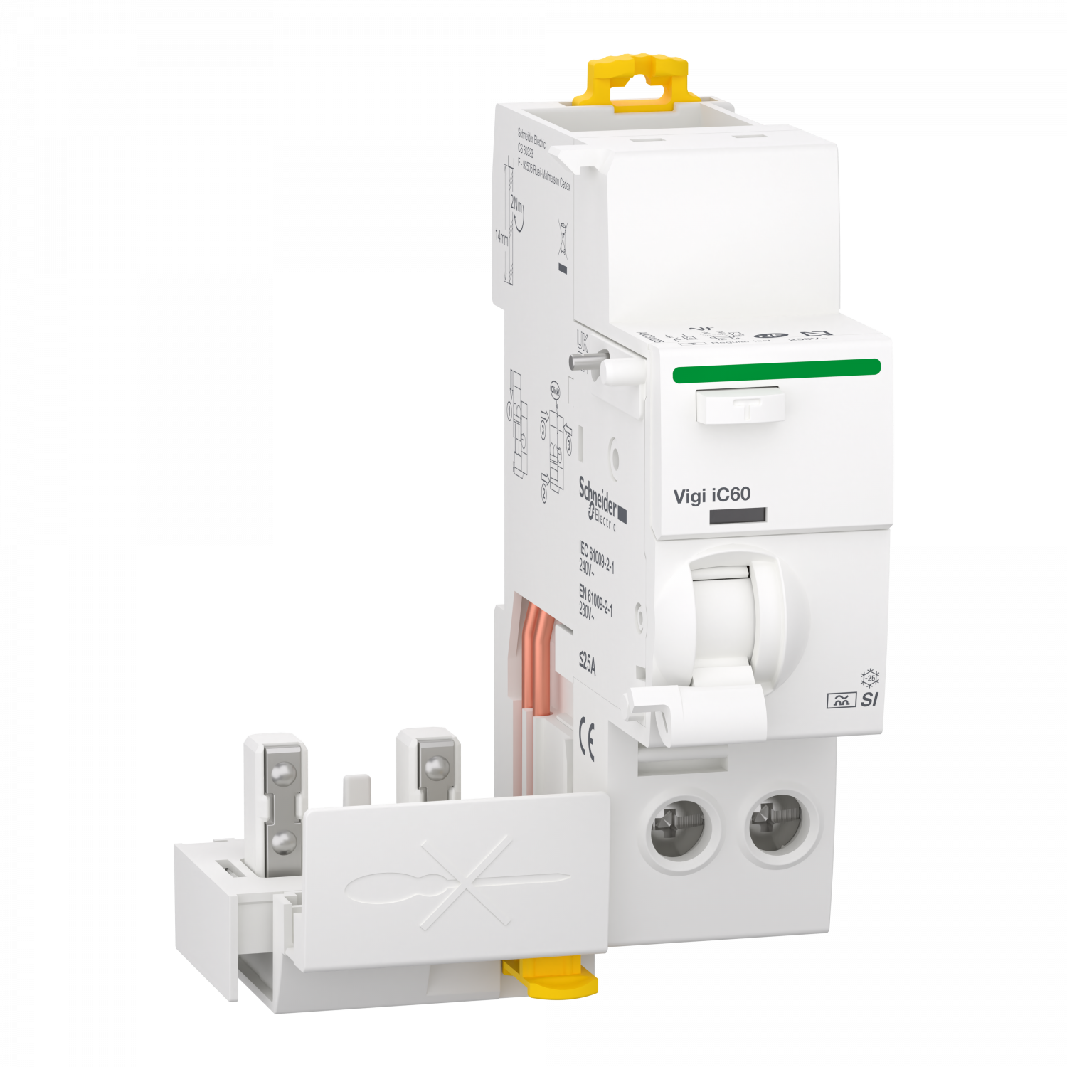 Acti9 Vigi iC60 - Bloc diff. 230Vca (Ph/N) - 2P - 25A - 30mA - Type A-SI
