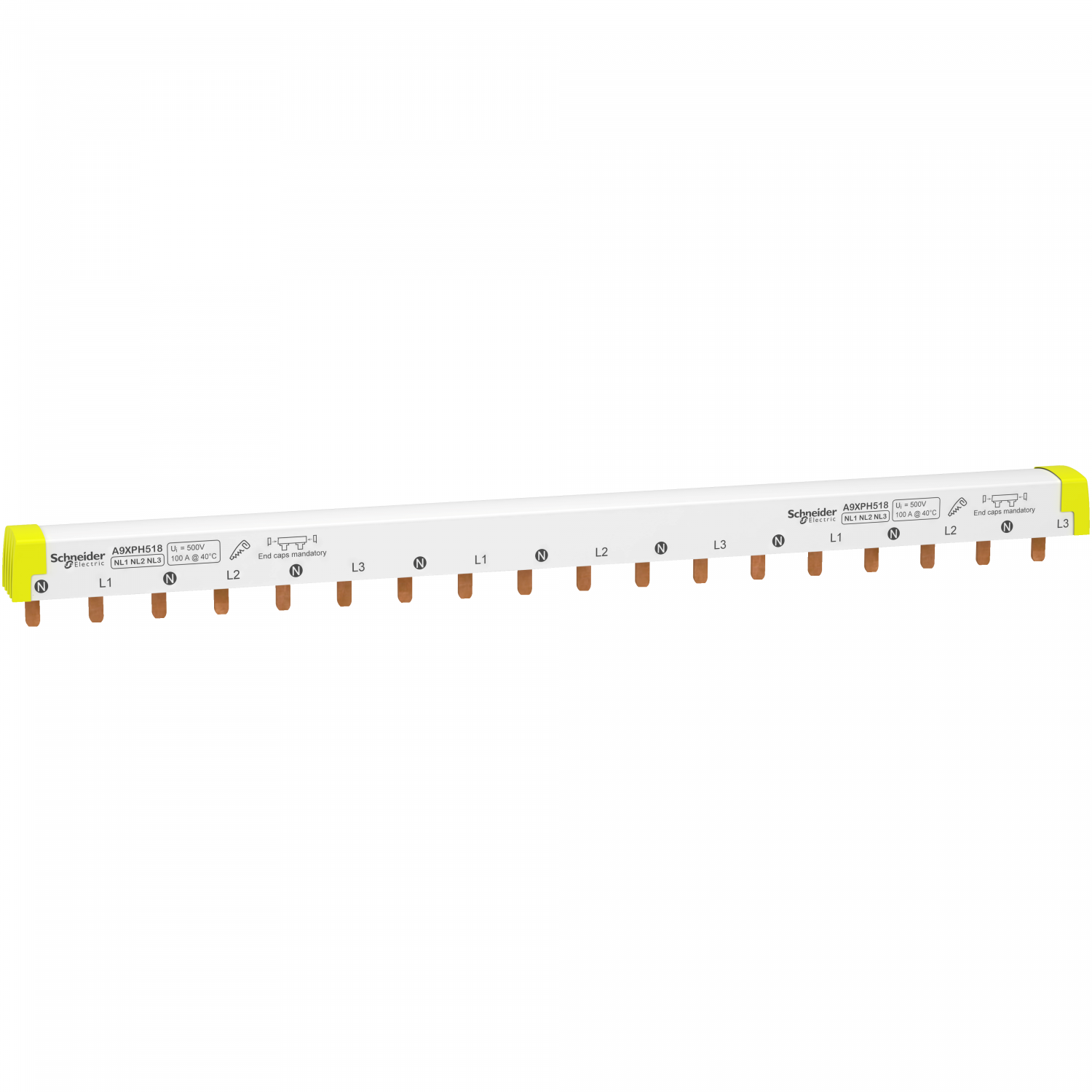 Acti9 iC60 - peigne à dents - 3 x N+P - 100A - 18 modules de 18mm