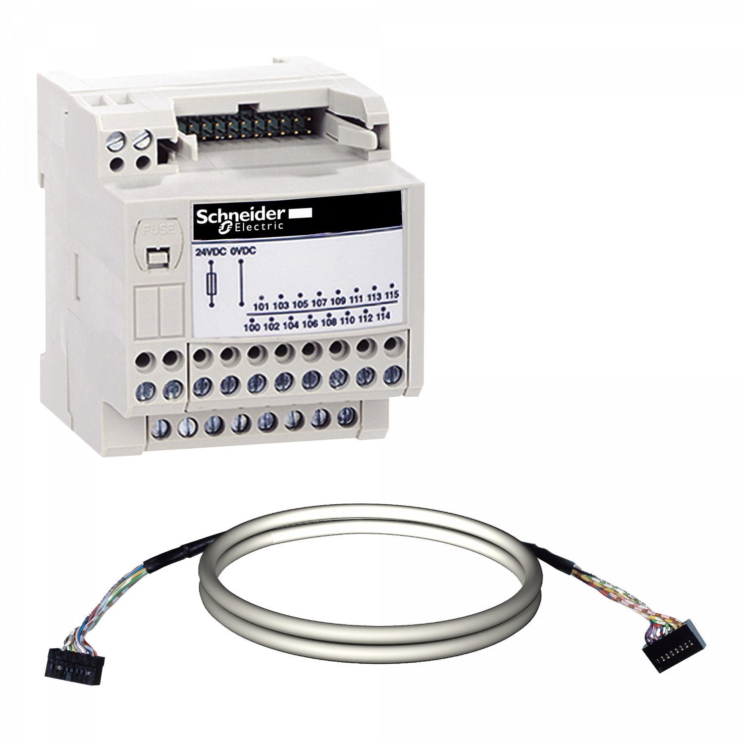 Telefast ABE7 - embase de raccord. passive - 16 E ou S - câble 1m Micro/Premium