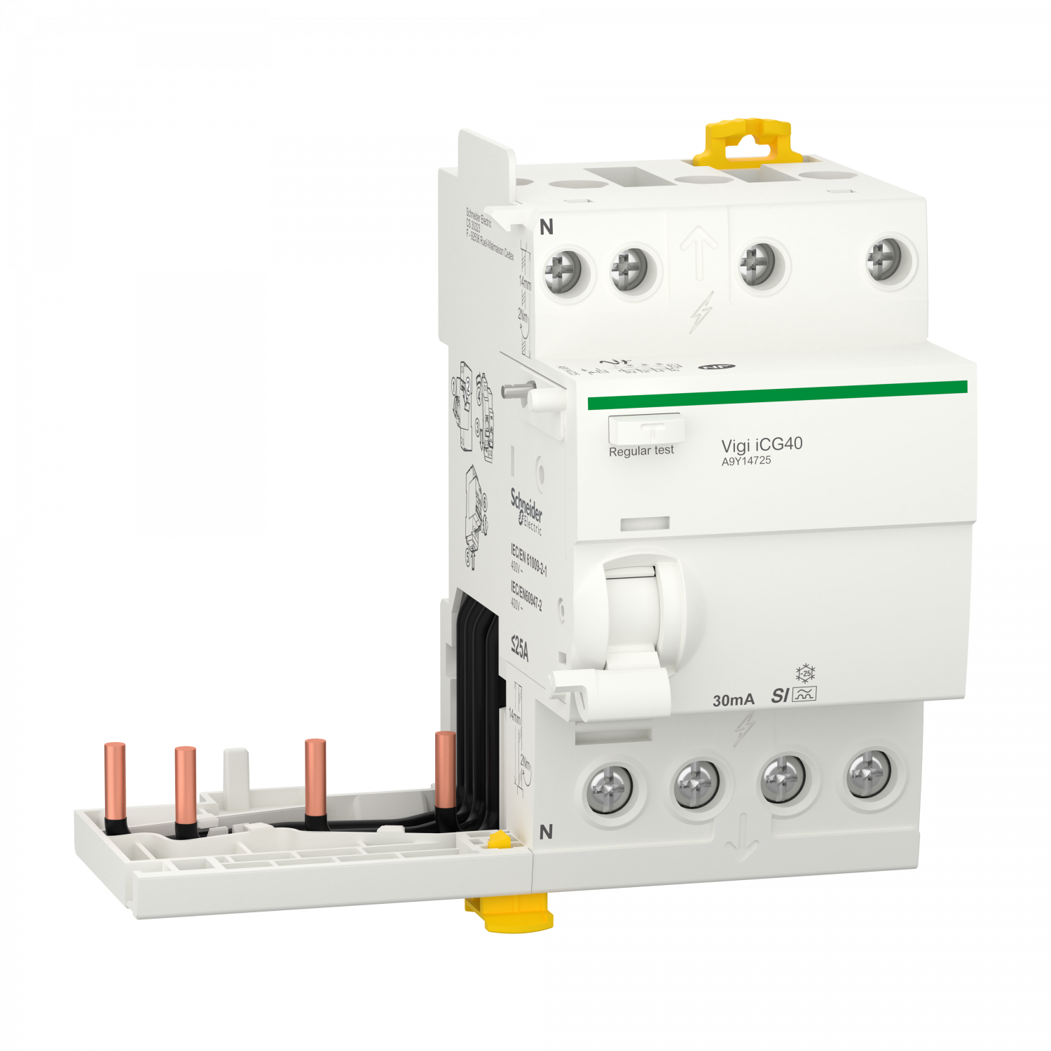 Acti9 iTG40 - Bloc dif. Vigi Tête de groupe - 3P+N - 25A - 30mA - Type A-SI