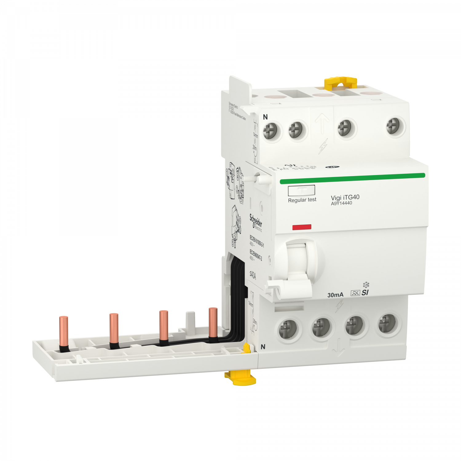 Acti9 iTG40 - Bloc dif. Vigi Tête de groupe - 4P - 40A - 30mA - Type A-SI