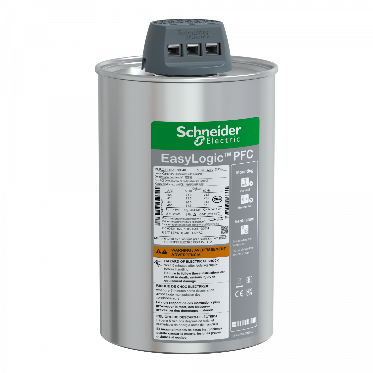 VarPlusCAN condensateur SDY 31.5kvar 480V