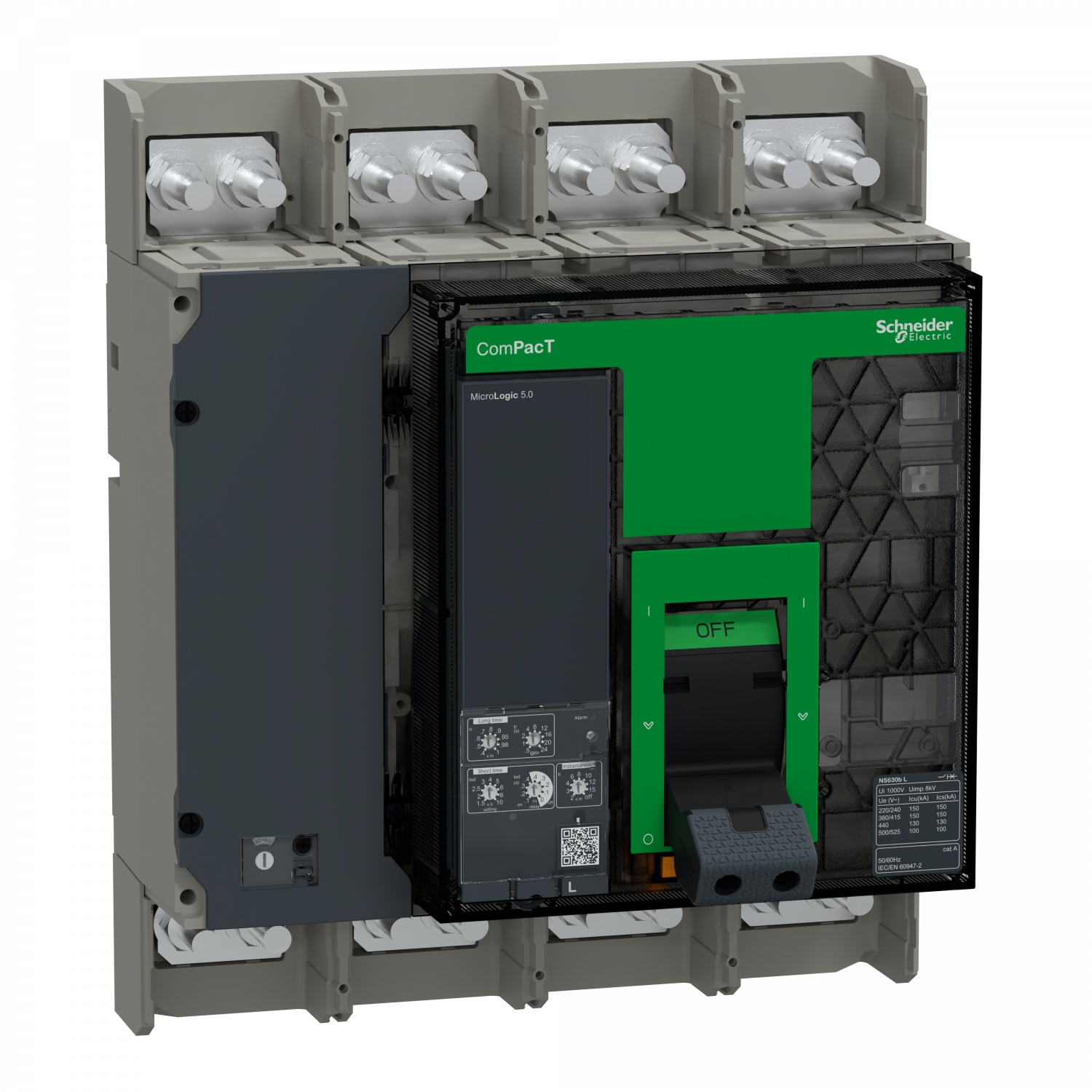 ComPacT NS630L - disjoncteur - MicroLogic 5.0 630A - 4P - 150kA - fixe - manuel