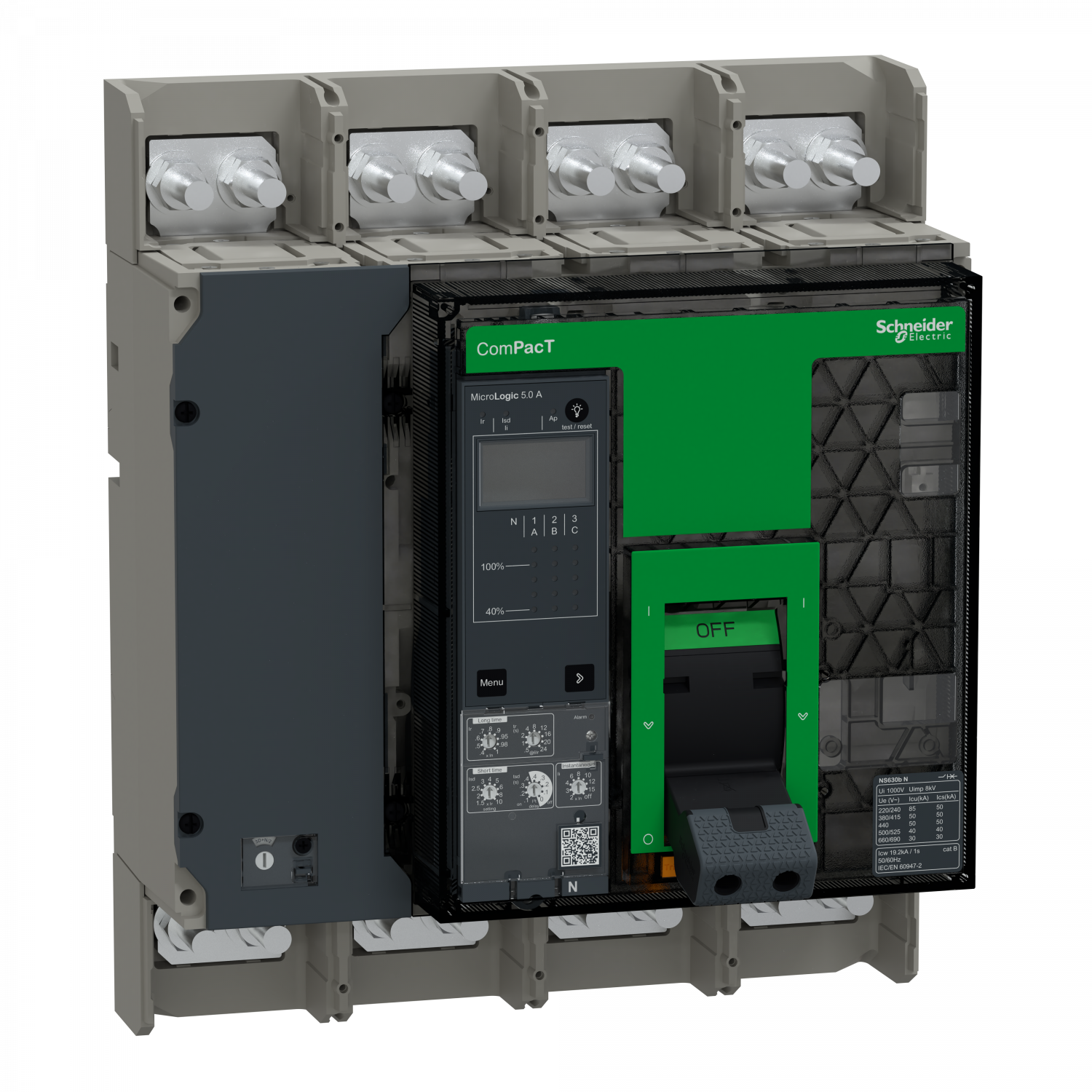 ComPacT NS630N - disjoncteur - MicroLogic 5.A 630A - 4P - 50kA - fixe - manuel