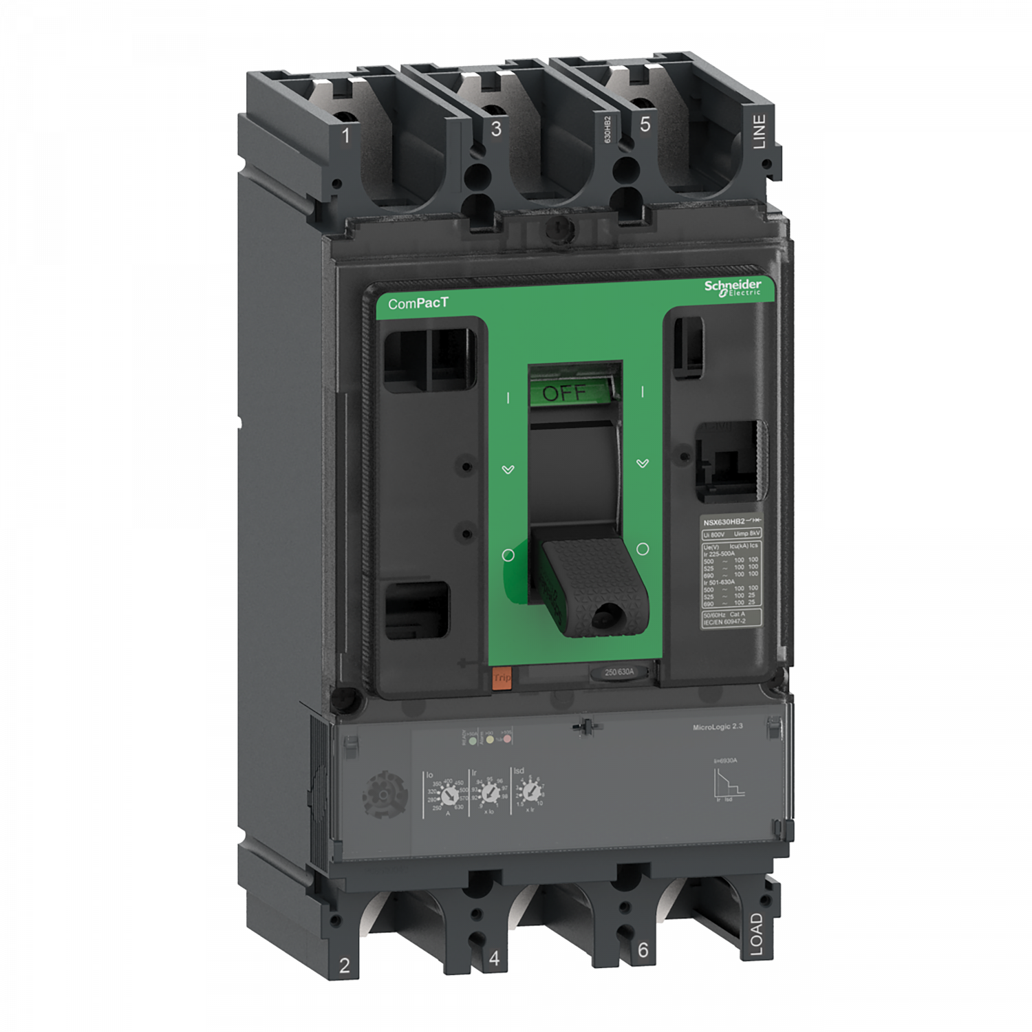 ComPacT NSX400H - Disjoncteur - MicroLogic 2.3 250A - 3P3D - 70kA - fixe