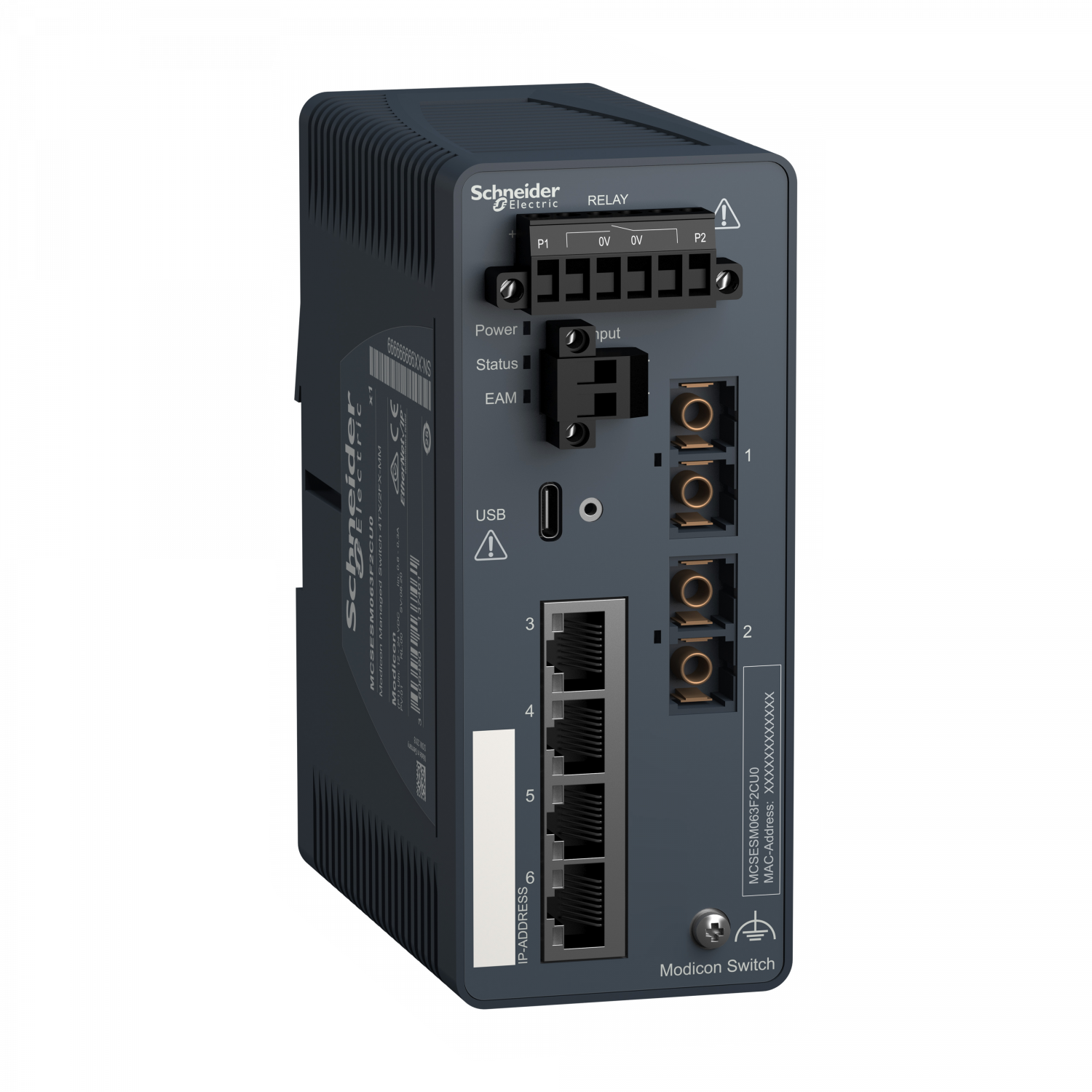 Modicon Switch administré - 4 ports cuivre & 2 ports fibre multimode