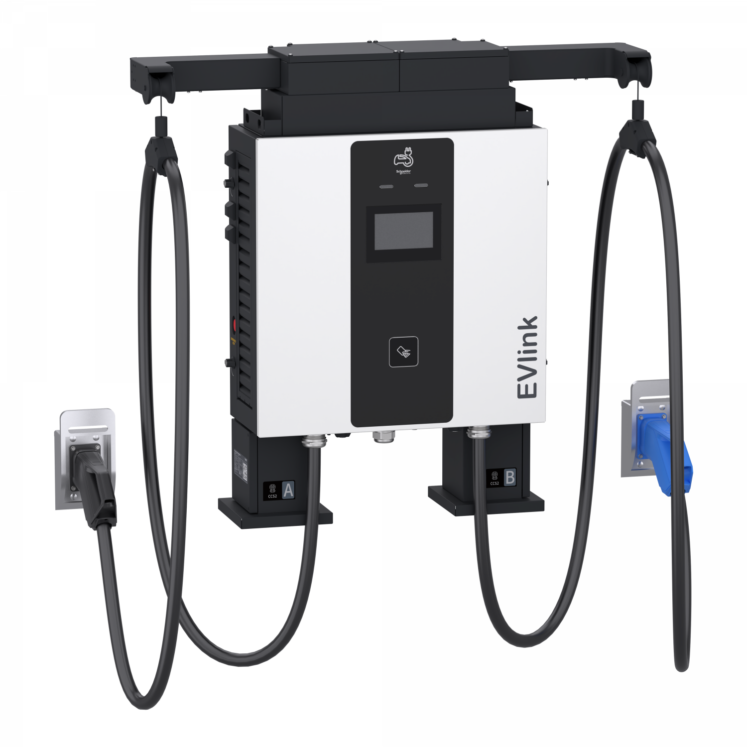 Evlink Pro DC - Borne de recharge - 60 kW - 1xCCS2+1xCH - Câble management -3,6m