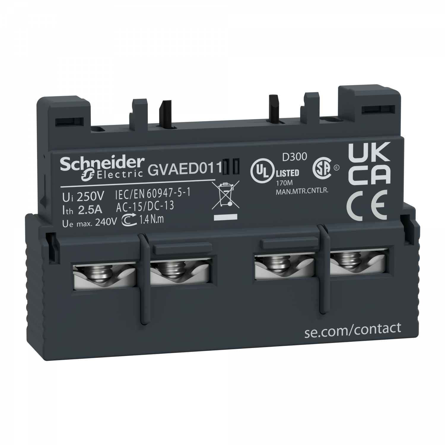 TeSys GV - bloc de contact auxiliaire - montage frontal - 1F+1O