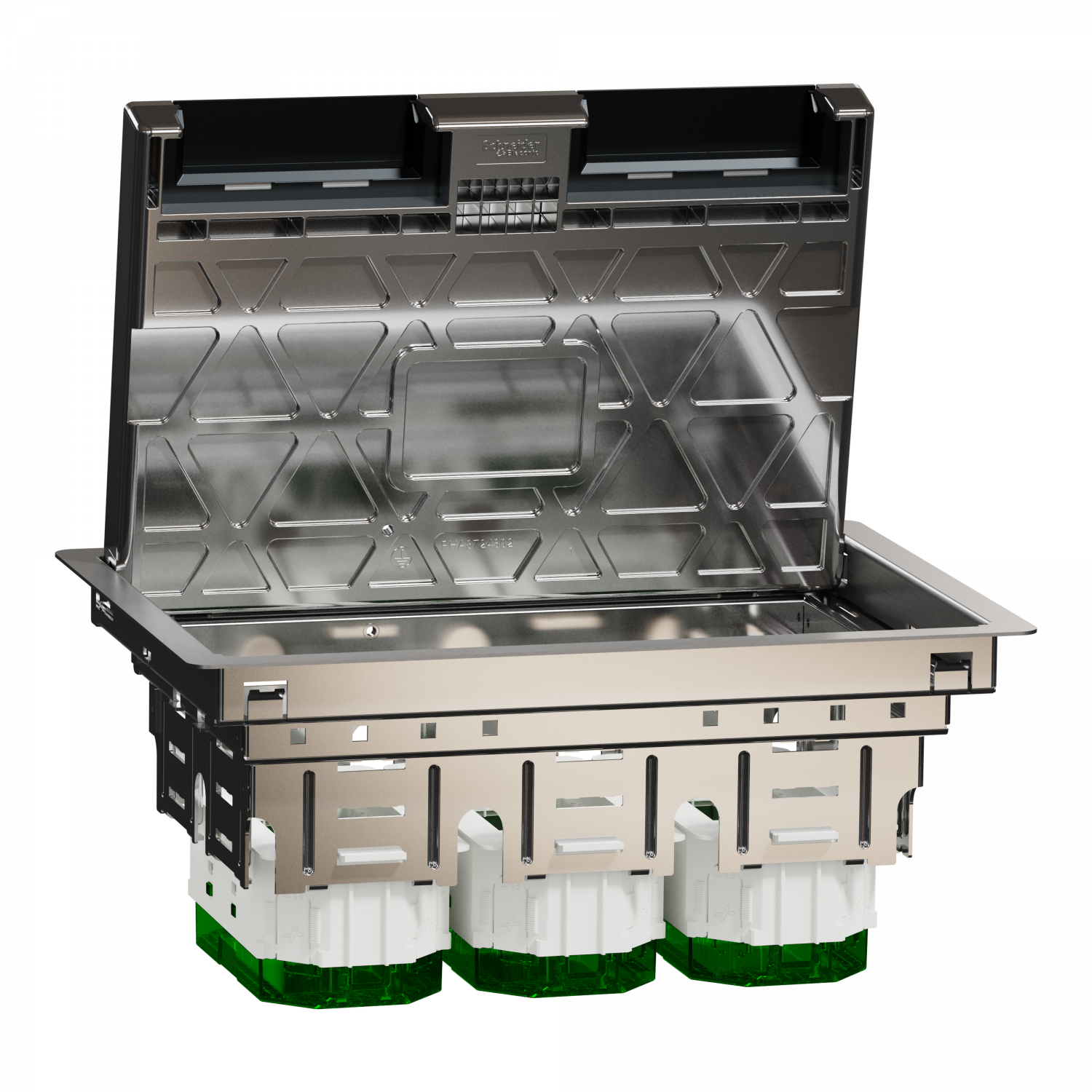 Unica System+ - Boîtier de sol L 3x4mod ou 6 postes - métal - IK09 IP20