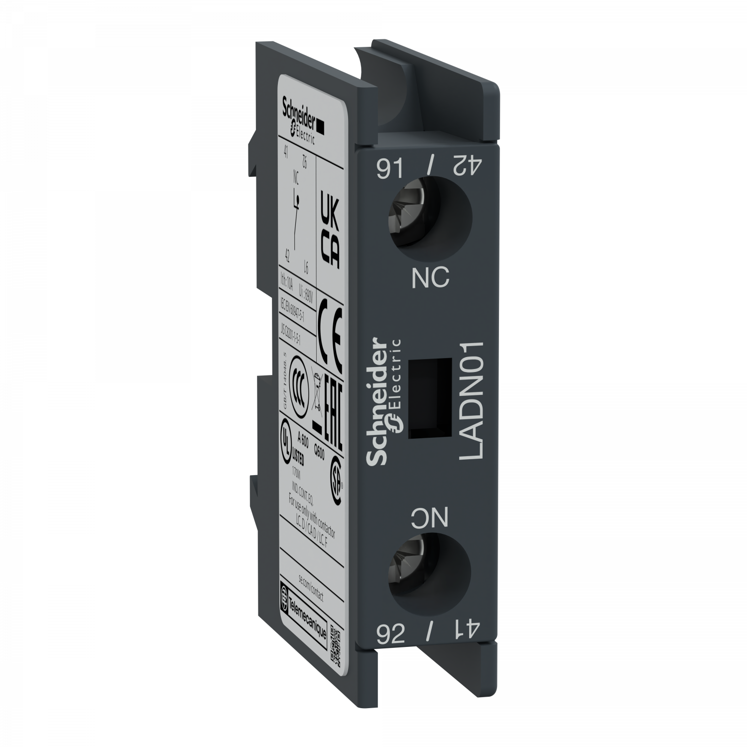 TeSys D - bloc contacts auxiliaires frontaux - 0F+1O - bornes vis-étriers