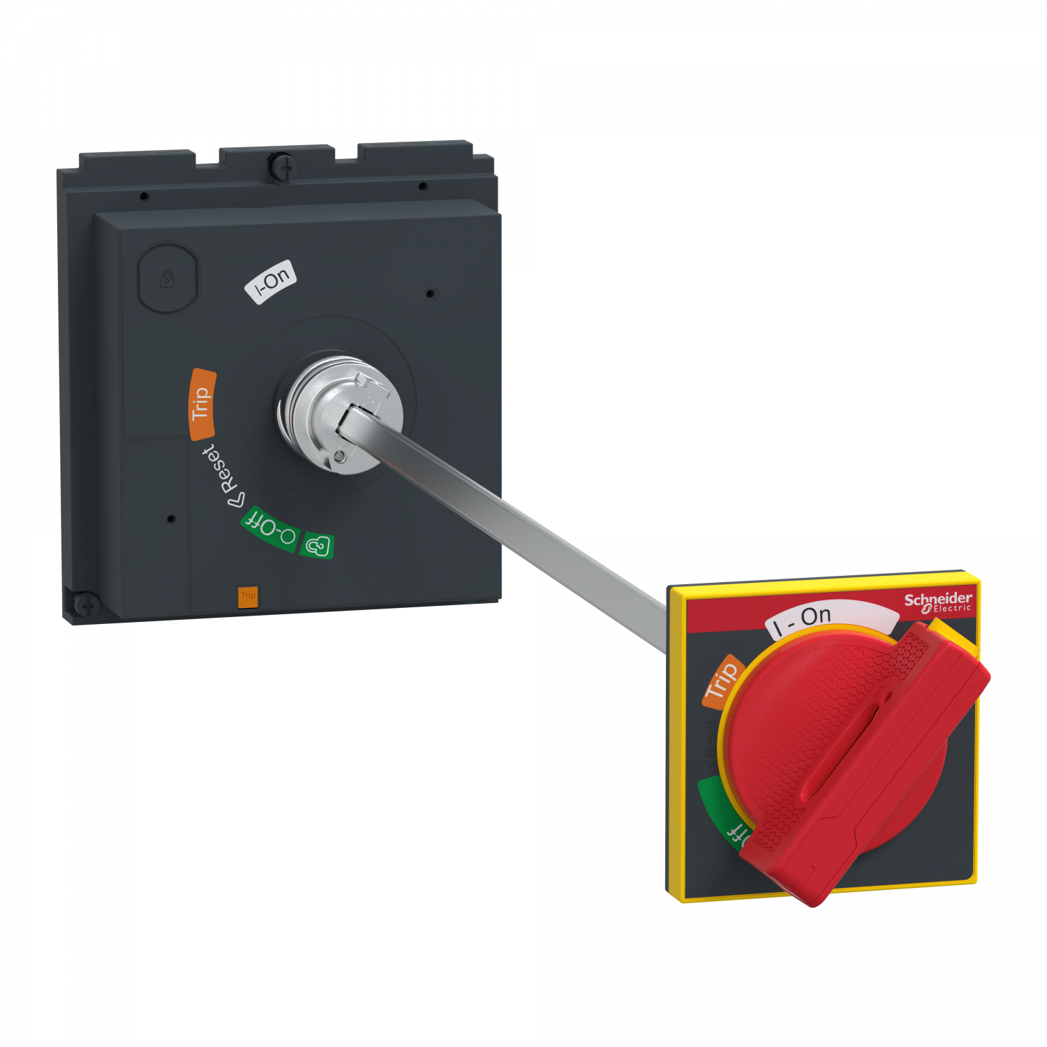 ComPacT NSX - Cde rotative prolongée poignée rouge et plastron jaune pr NSX630