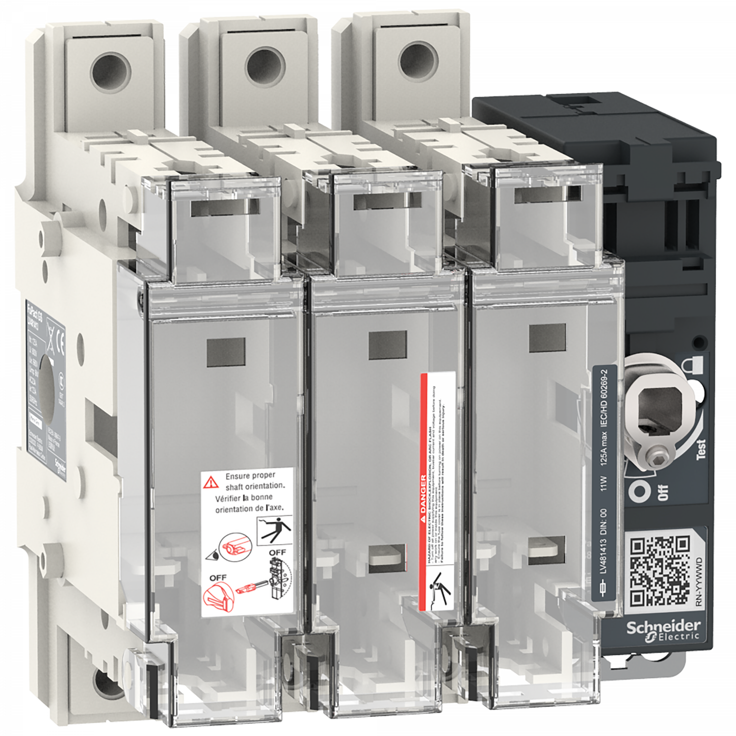 FuPact GS - interrupteur sectionneur fusible - 125A - 3P - DIN 00/000 - F&R CTRL