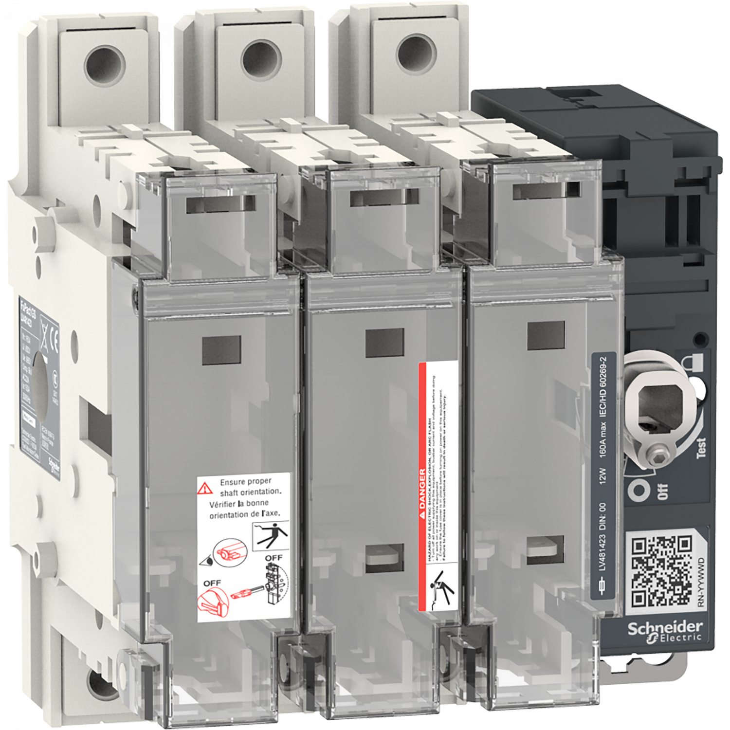 FuPact GS - interrupteur sectionneur fusible - 160A - 3P - DIN 00/000 - F&R CTRL