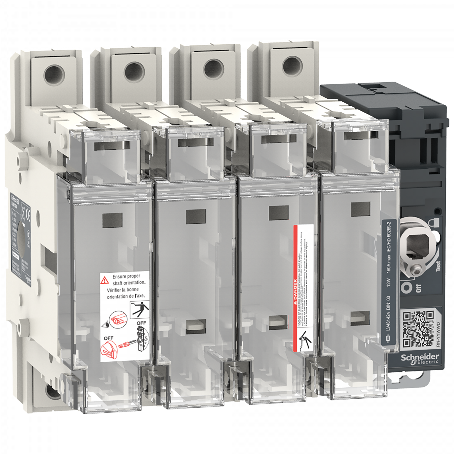 FuPact GS - interrupteur sectionneur fusible - 160A - 4P - DIN 00/000 - F&R CTRL