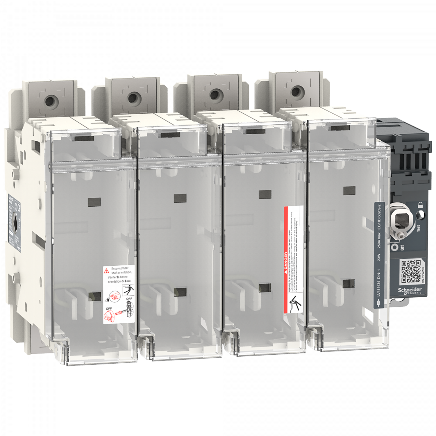 FuPact GS - interrupteur sectionneur fusible - 250A - 4P - DIN 0/1 - F&R CTRL