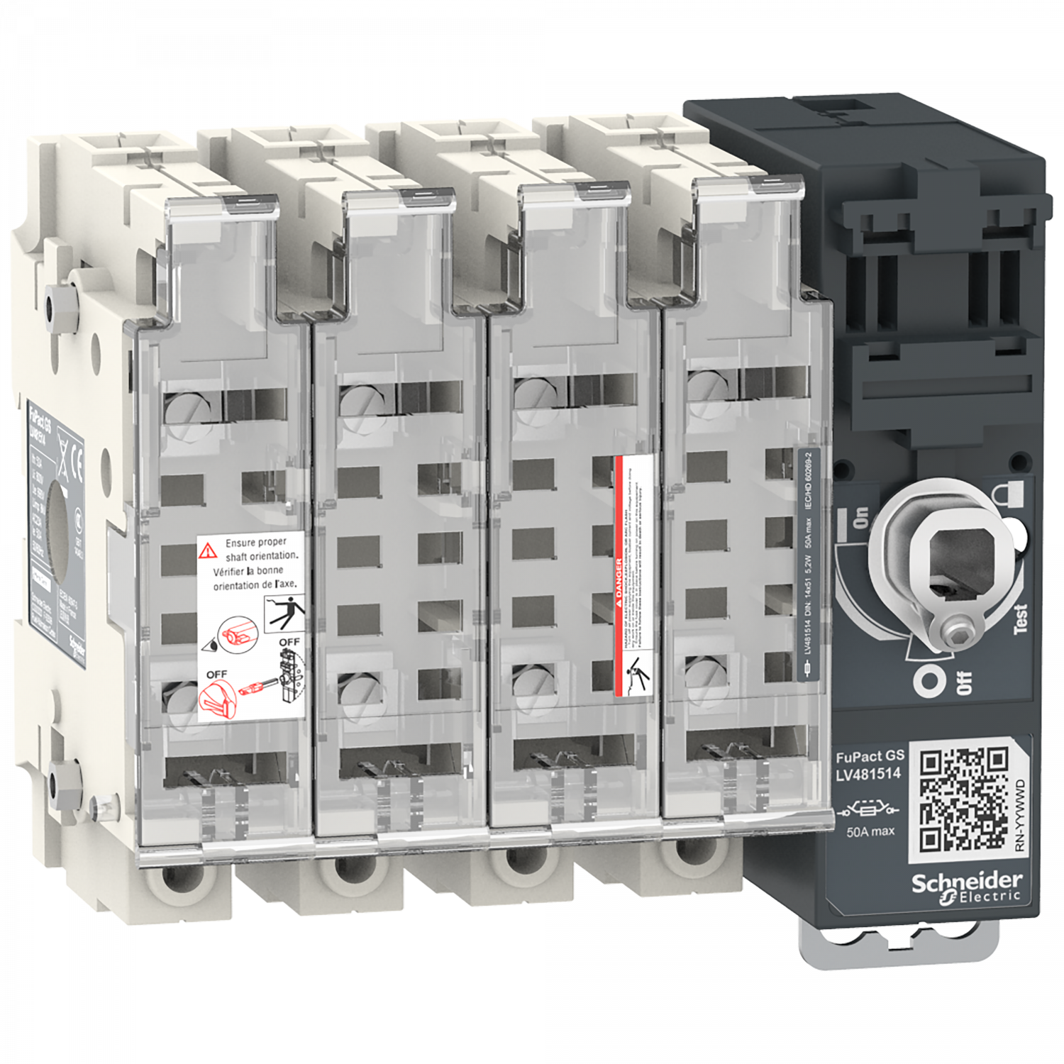 FuPact GS - interrupteur sectionneur fusible - 50A - 4P - NFC 14*51 - F&R CTRL
