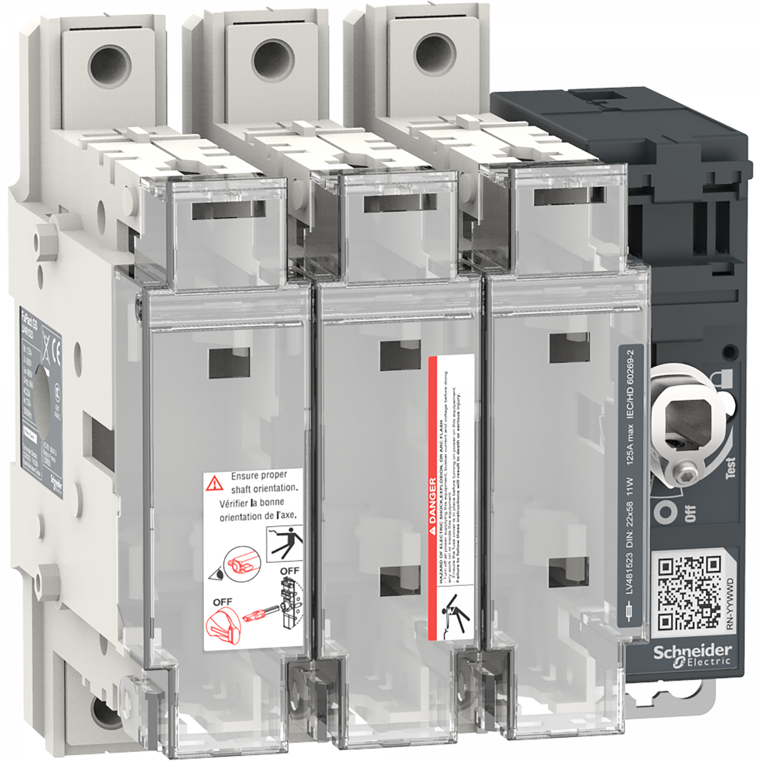 FuPact GS - interrupteur sectionneur fusible - 125A - 3P - NFC 22*58 - F&R CTRL