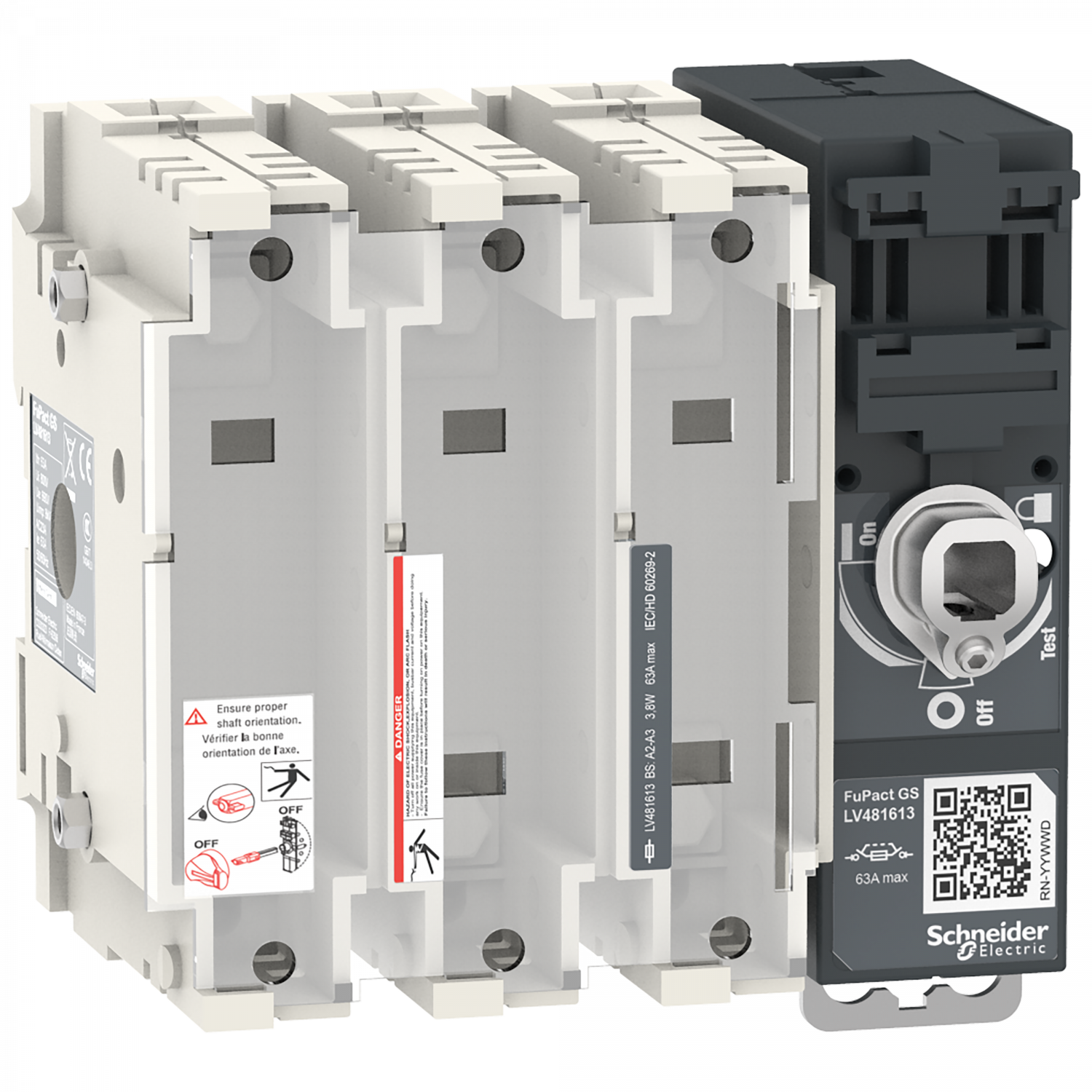 FuPact GS - interrupteur sectionneur fusible - 63A - 3P - BS A2/3 - F&R CTRL