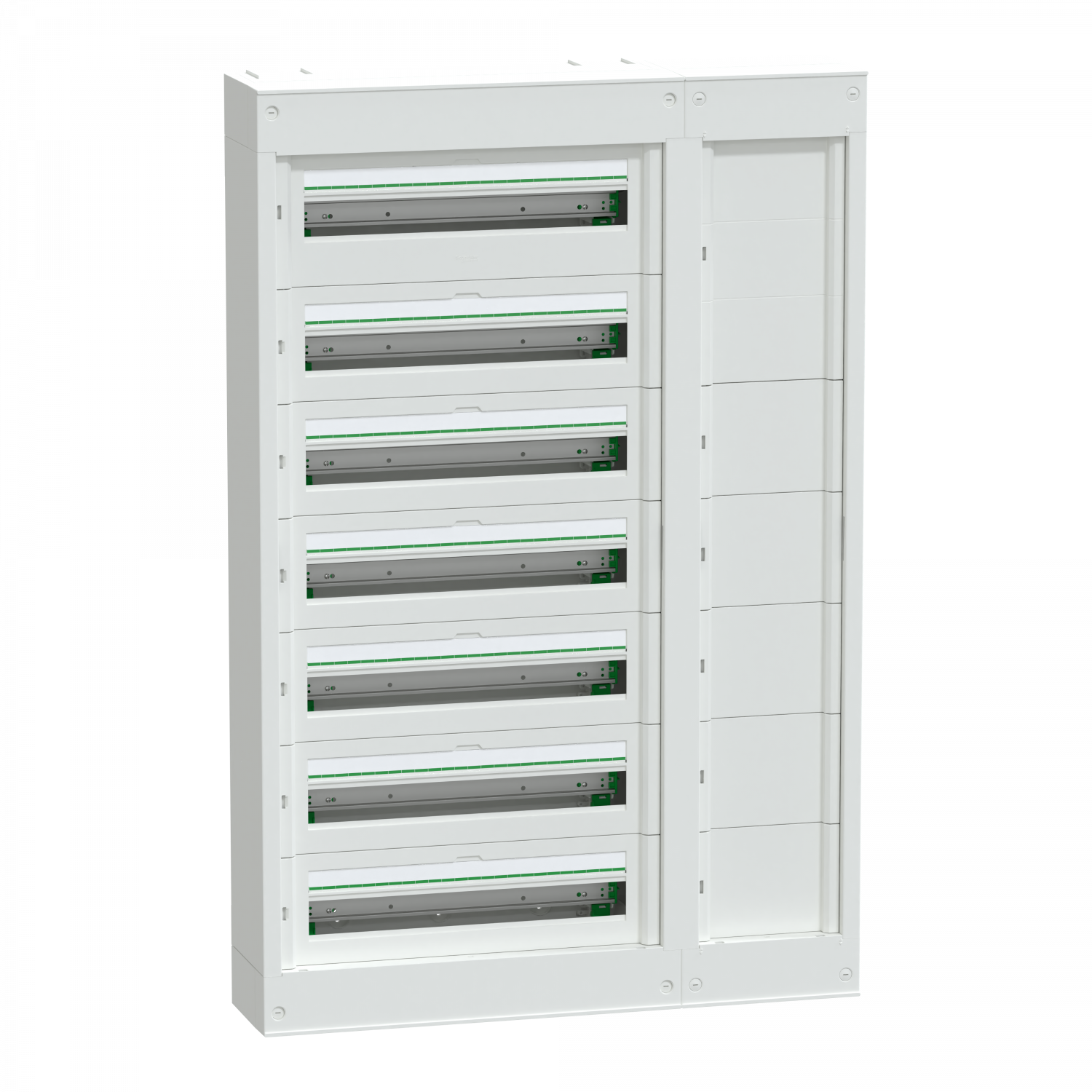 PrismaSeT S - coffret saillie plastique & métal 7 rangées 24 modules + Gaine