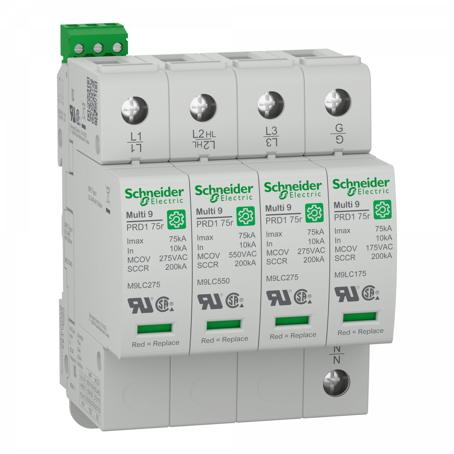 Acti9 Parafoudre - Multi 9 PRD1 75r - Parafoudre - 4P - Type 1 - 240/480V