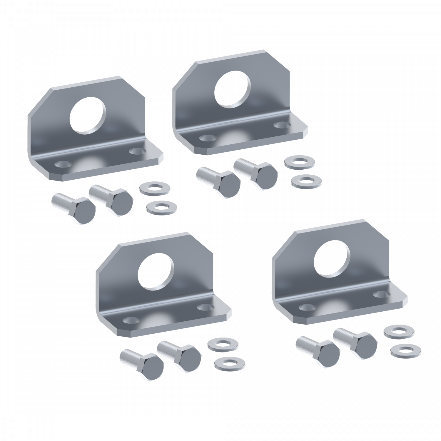 PanelSeT Accessoires - 1 jeu de 4 équerres double lev. - vis M12 - Charge 500kg