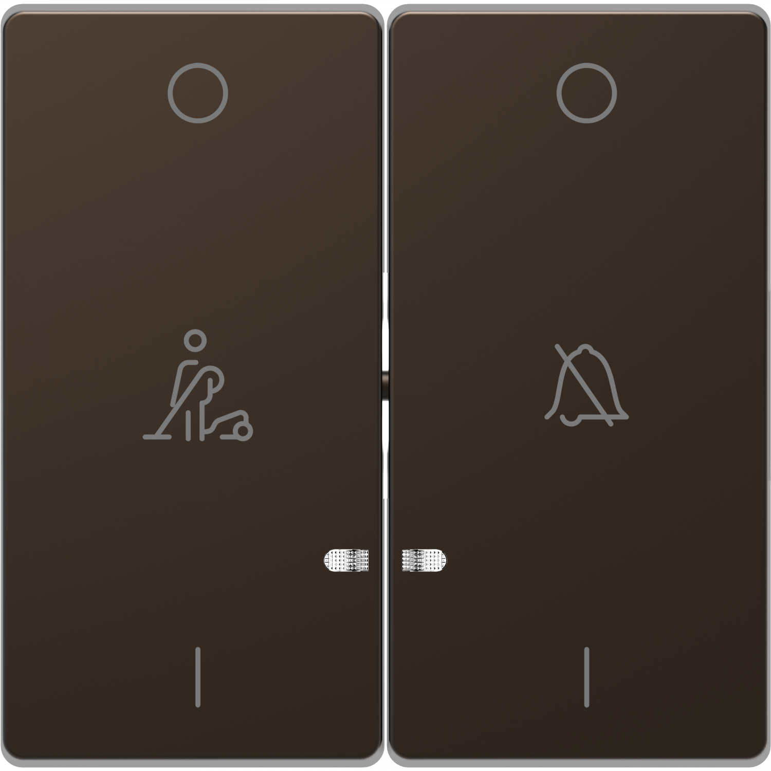 D-Life - enjoliveur pour commande double voyant et picto hotel - métal mocca