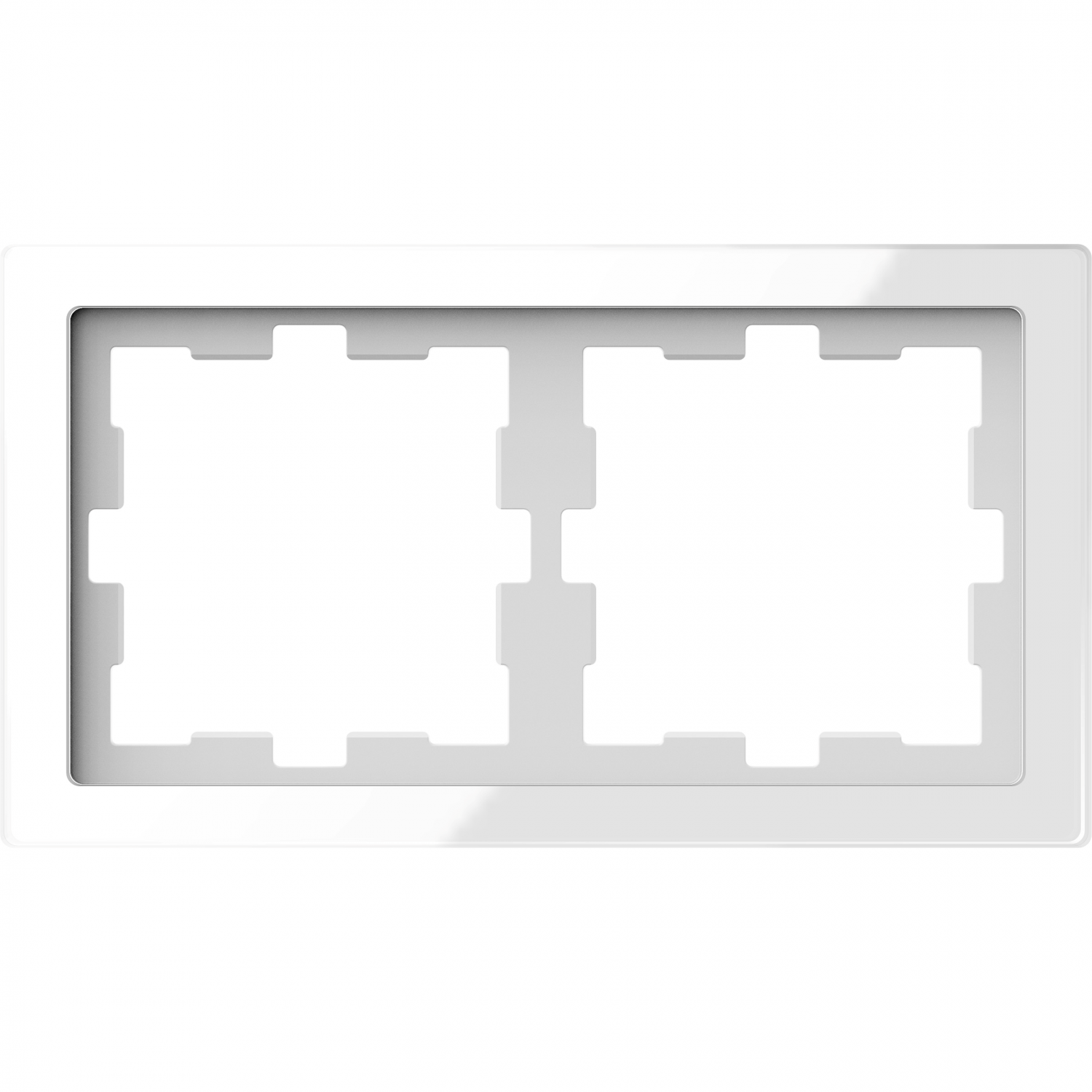 D-Life - cadre de finition - verre - blanc - 2 postes