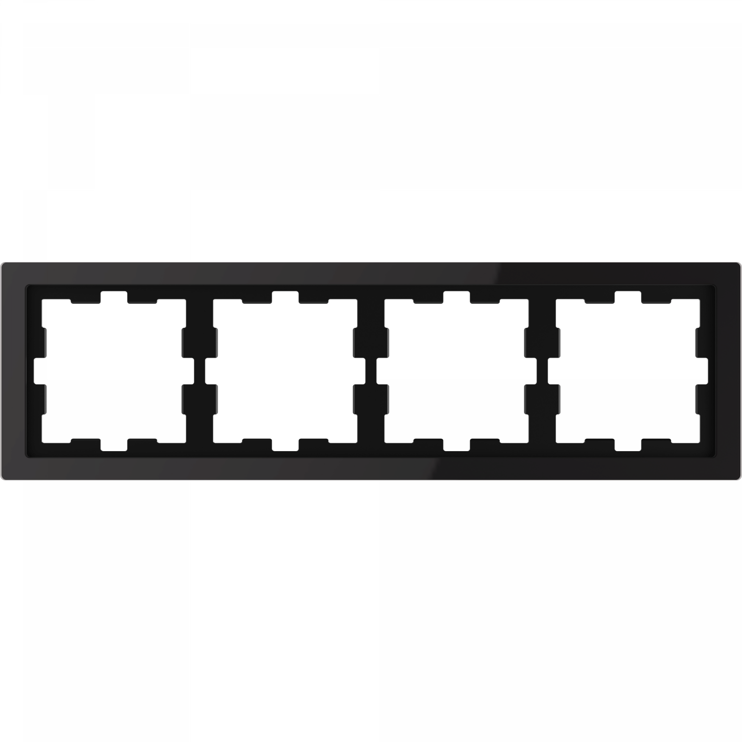 D-Life - cadre de finition - verre - noir - 4 postes