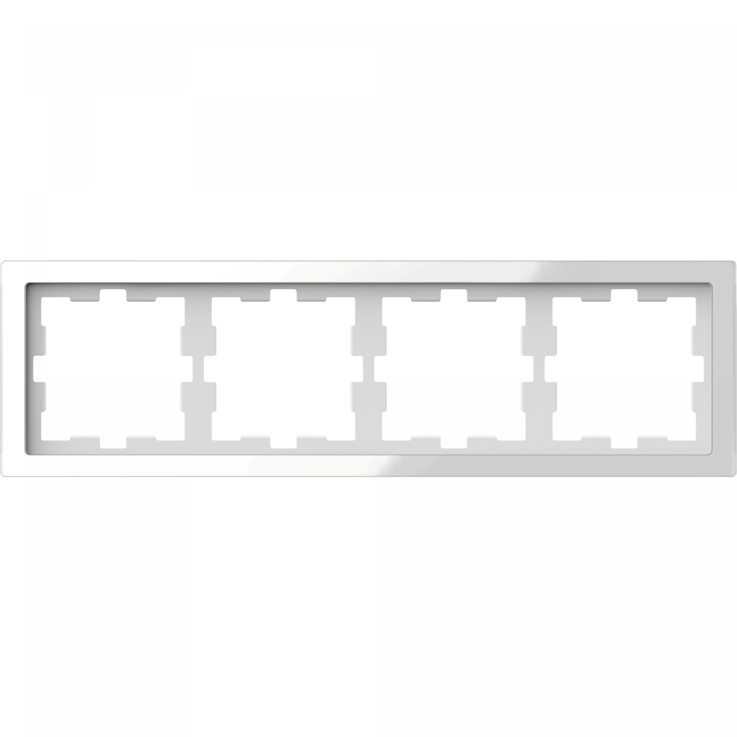 D-Life - cadre de finition - verre - blanc - 4 postes