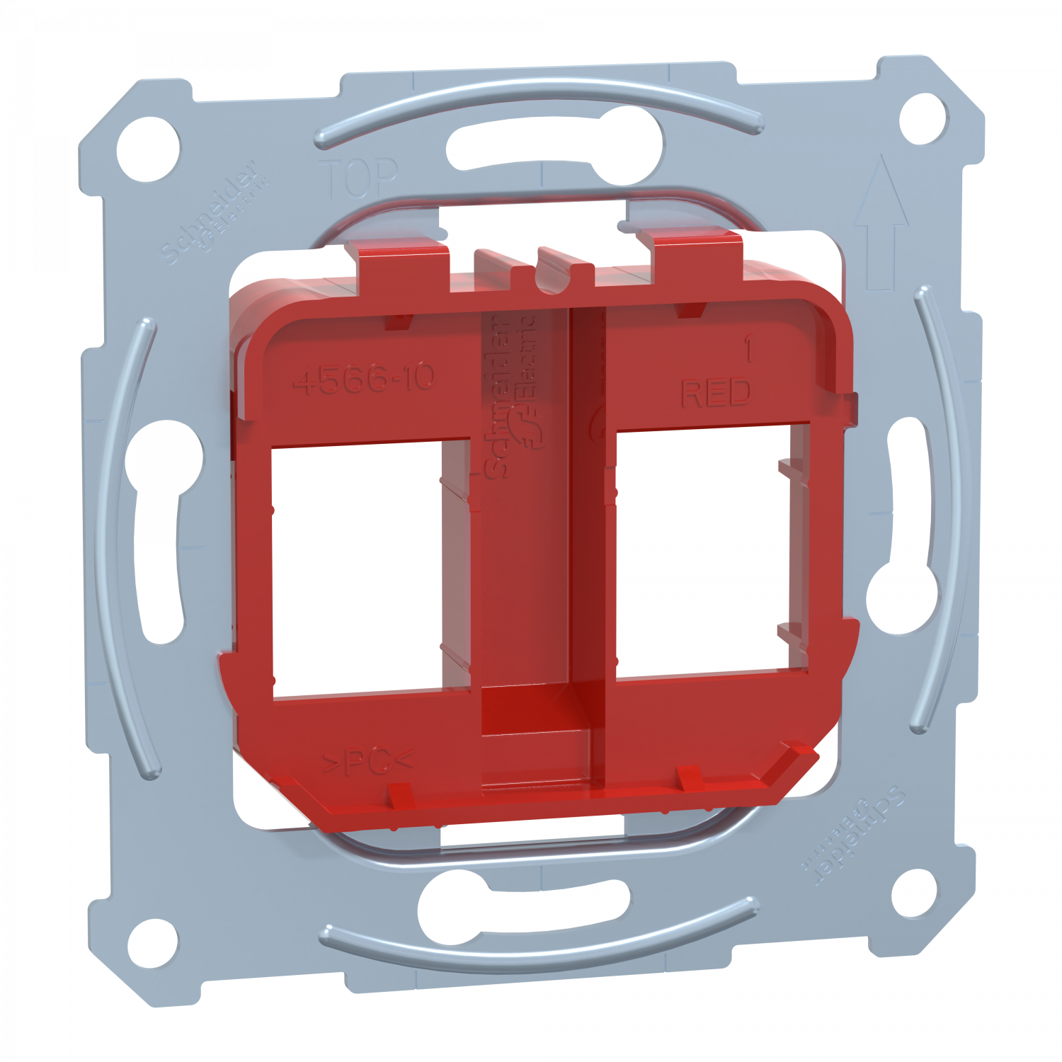 D-Life - prise support double RJ45 compatible conn keystone - rouge - méca seul