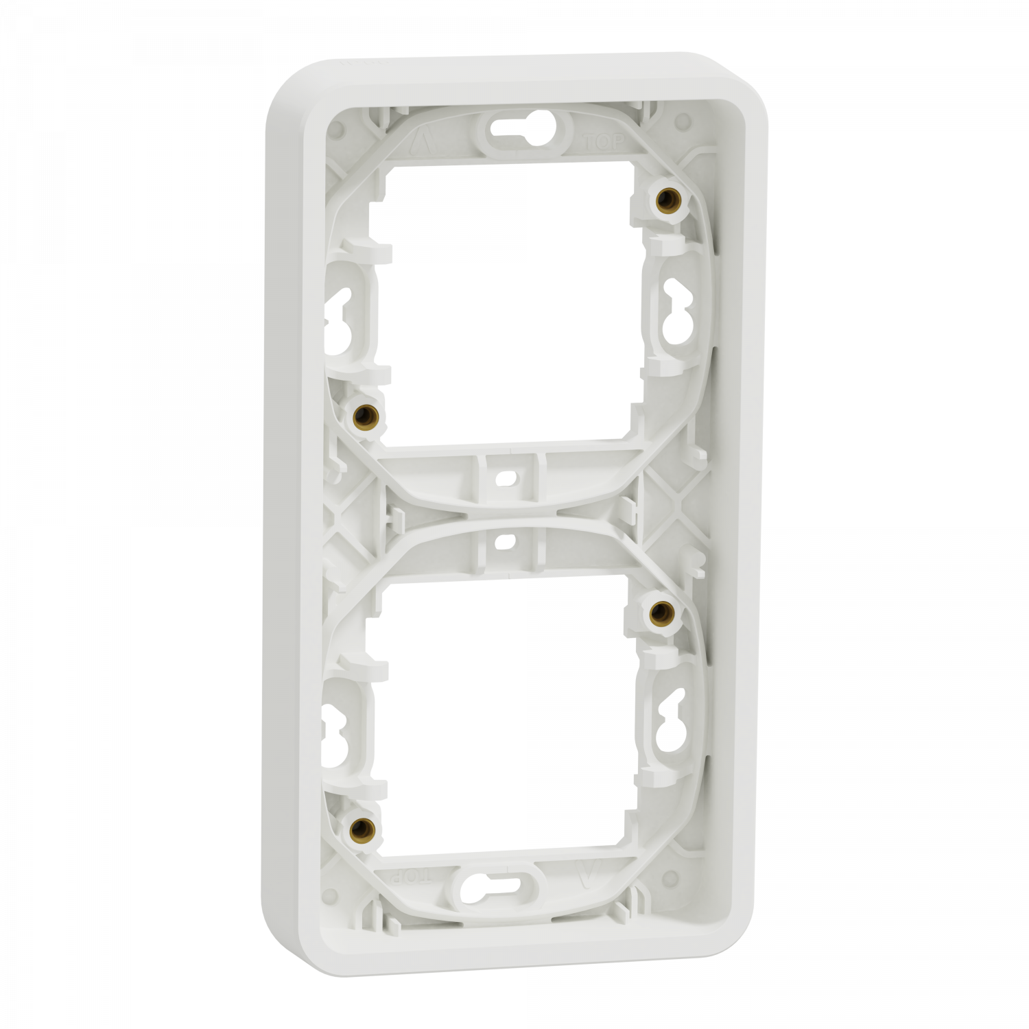 Mureva Styl - Cadre 2 postes vertical - encastré - IP55 - IK08 - blanc