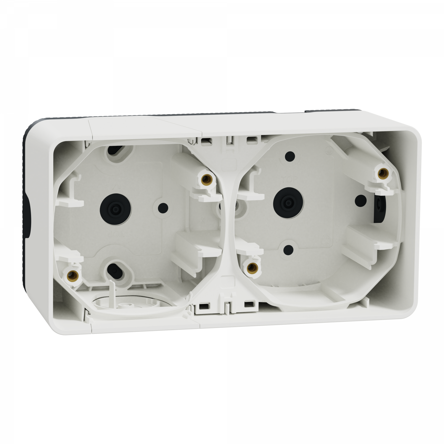 Mureva Styl - Boîte 2 postes horizontale - saillie - IP55 - IK08 - blanc