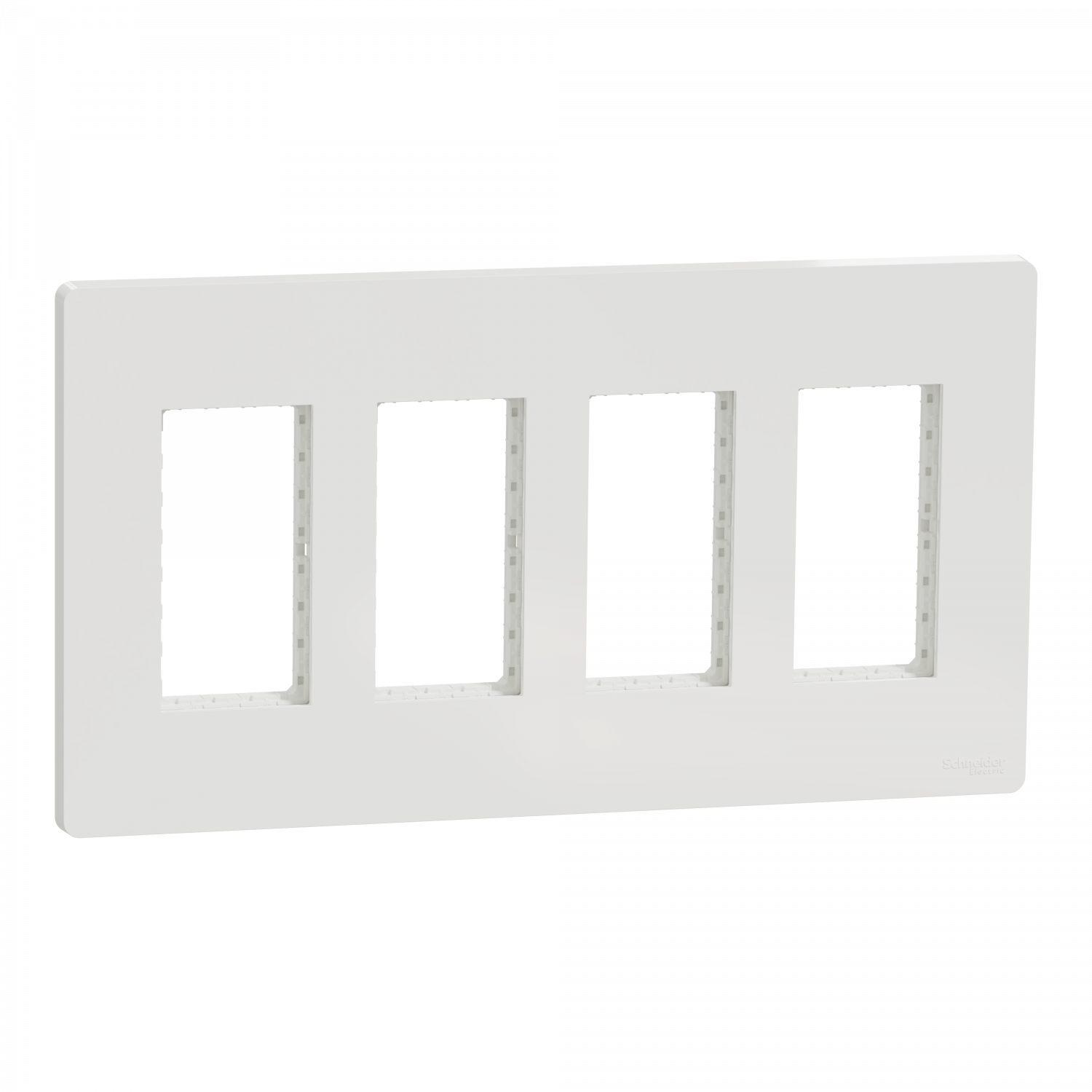 Unica - support + plaque boîte concentration - 4 col de 4 mod - Blanc