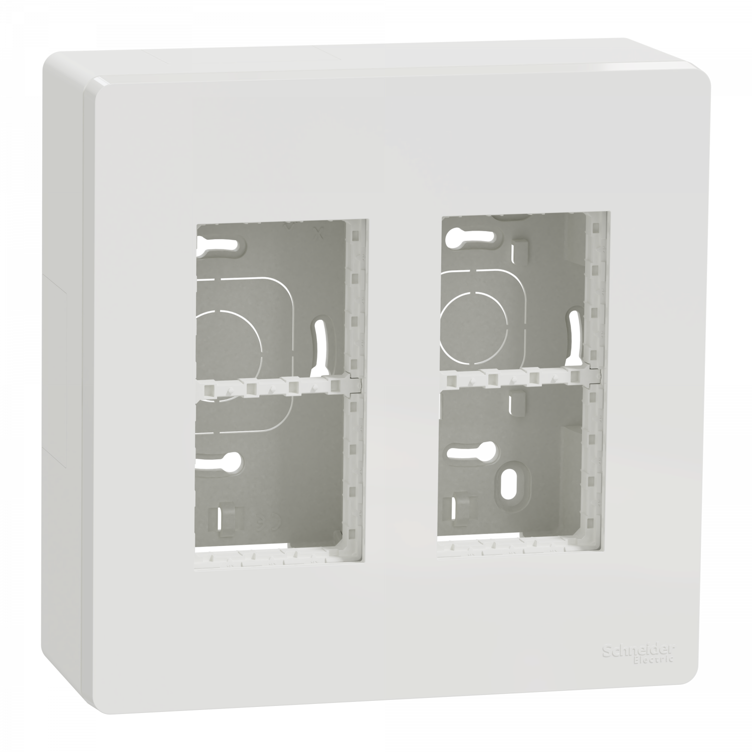 Unica - boîte de concentration saillie complète - 2 col de 4 mod - Blanc