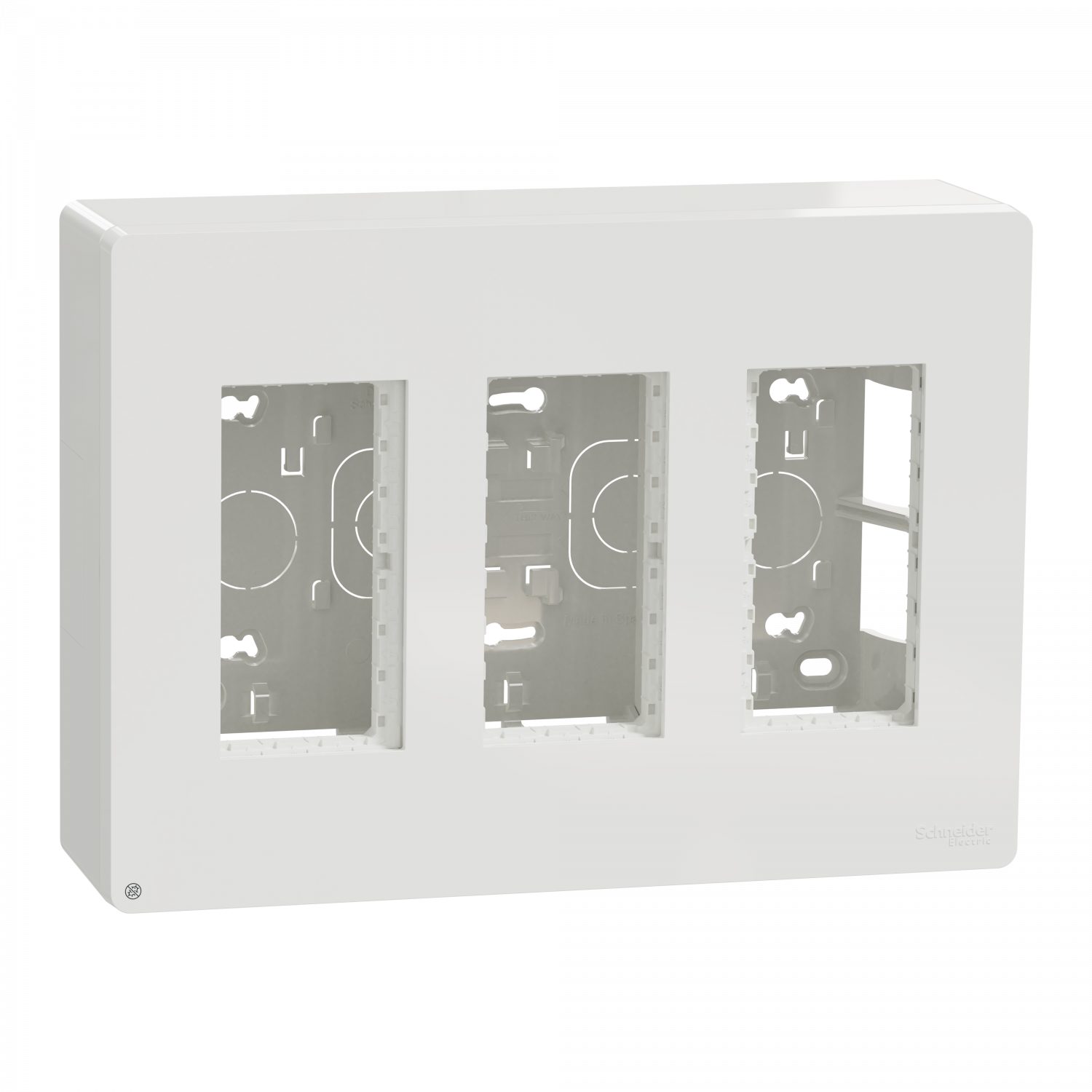 Unica - boîte de concentration saillie complète - 3 col de 4 mod - Blc antibact