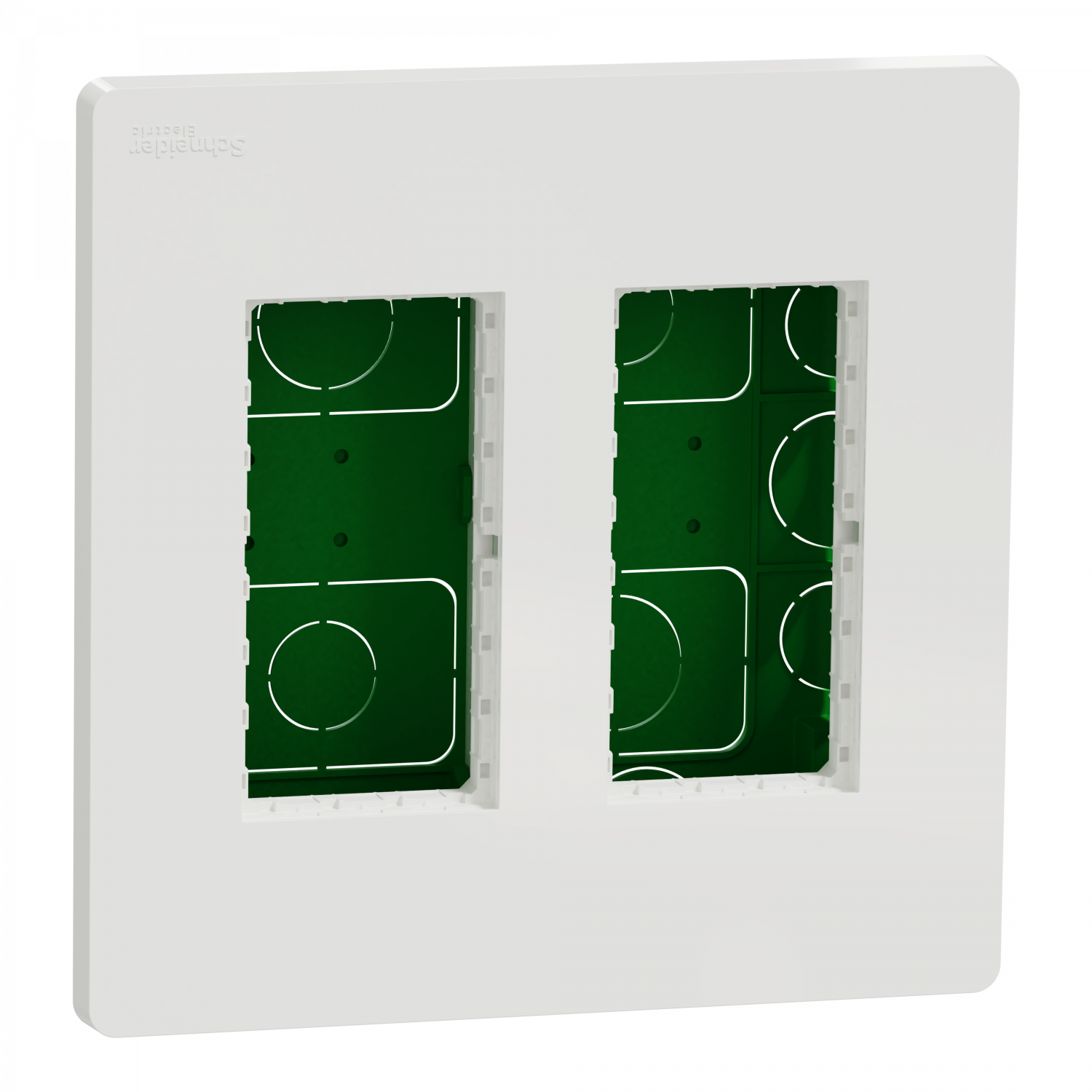 Unica - boîte de concentration encastrée complète - 2 col de 4 mod - Blanc