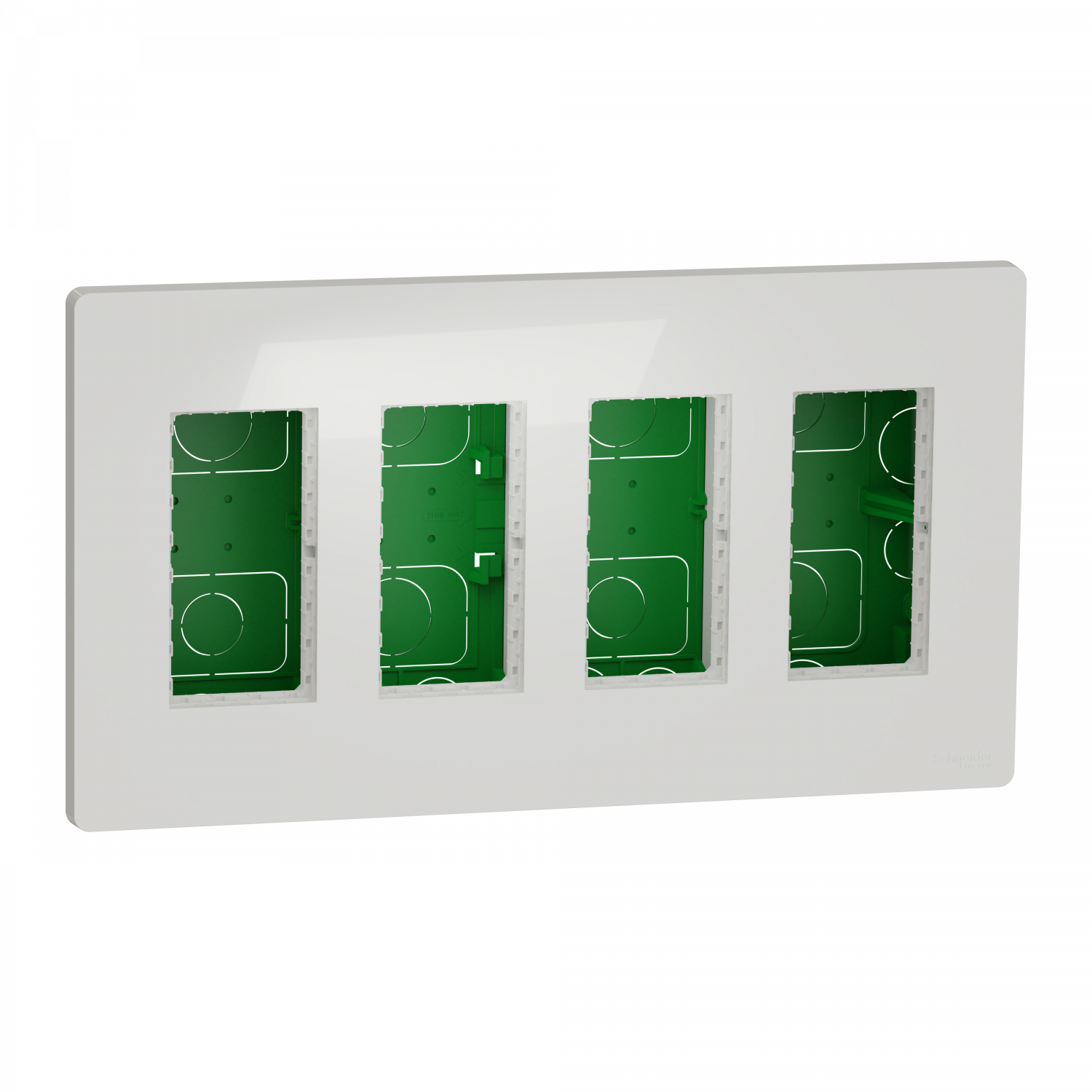 Unica - boîte de concentration encastrée complète - 4 col de 4 mod - Blanc