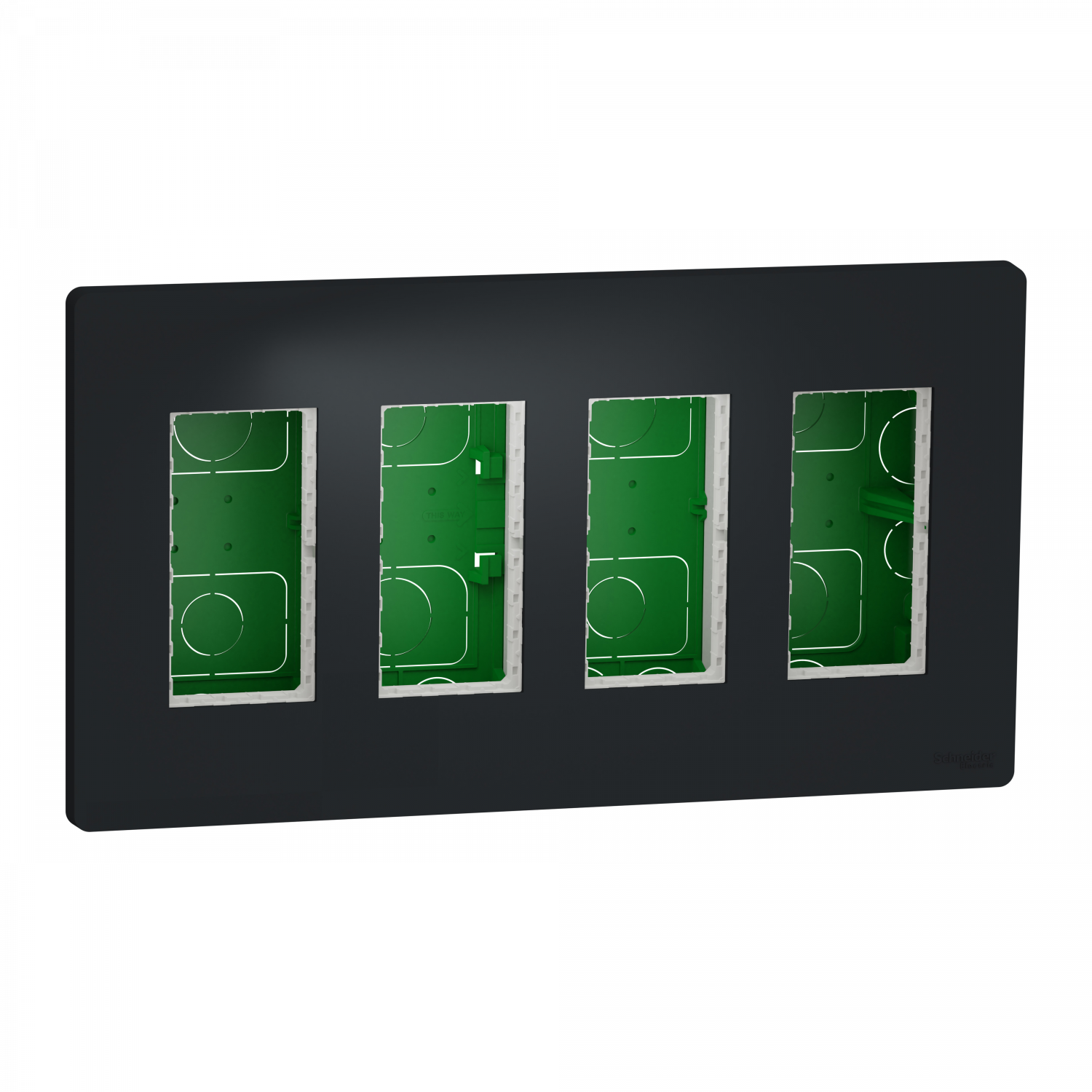 Unica - boîte de concentration encastrée complète - 4 col de 4 mod - Anthracite